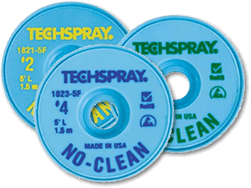 Techspray 1821-10F No Clean Desolder Braid - 10\' #2 Yellow Anti-Static